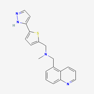 molecular formula C19H18N4S B5412361 N-methyl-1-[5-(1H-pyrazol-3-yl)-2-thienyl]-N-(5-quinolinylmethyl)methanamine 