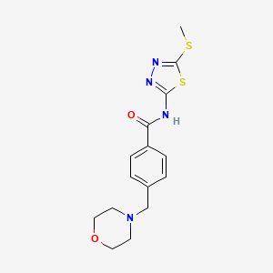 molecular formula C15H18N4O2S2 B5412389 N-[5-(methylthio)-1,3,4-thiadiazol-2-yl]-4-(4-morpholinylmethyl)benzamide 