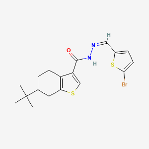 molecular formula C18H21BrN2OS2 B5412415 N'-[(5-bromo-2-thienyl)methylene]-6-tert-butyl-4,5,6,7-tetrahydro-1-benzothiophene-3-carbohydrazide 