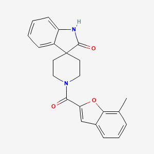 molecular formula C22H20N2O3 B5412425 1'-[(7-methyl-1-benzofuran-2-yl)carbonyl]spiro[indole-3,4'-piperidin]-2(1H)-one 