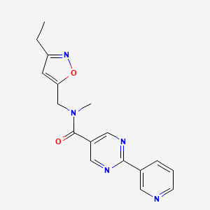 molecular formula C17H17N5O2 B5412436 N-[(3-ethylisoxazol-5-yl)methyl]-N-methyl-2-pyridin-3-ylpyrimidine-5-carboxamide 