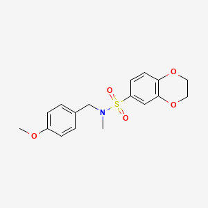 molecular formula C17H19NO5S B5412530 N-(4-methoxybenzyl)-N-methyl-2,3-dihydro-1,4-benzodioxine-6-sulfonamide 