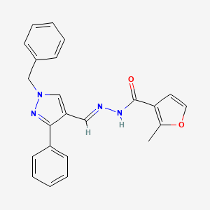 molecular formula C23H20N4O2 B5412584 N'-[(1-benzyl-3-phenyl-1H-pyrazol-4-yl)methylene]-2-methyl-3-furohydrazide 