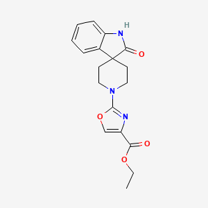molecular formula C18H19N3O4 B5412621 ethyl 2-(2-oxo-1,2-dihydro-1'H-spiro[indole-3,4'-piperidin]-1'-yl)-1,3-oxazole-4-carboxylate 