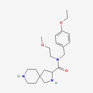 molecular formula C21H33N3O3 B5412629 N-(4-ethoxybenzyl)-N-(2-methoxyethyl)-2,8-diazaspiro[4.5]decane-3-carboxamide dihydrochloride 