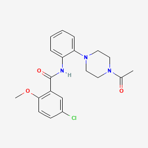 molecular formula C20H22ClN3O3 B5412681 N-[2-(4-acetyl-1-piperazinyl)phenyl]-5-chloro-2-methoxybenzamide 