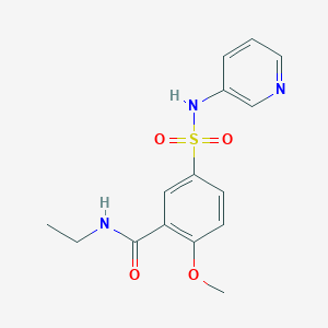 molecular formula C15H17N3O4S B5412703 N-ethyl-2-methoxy-5-[(3-pyridinylamino)sulfonyl]benzamide 