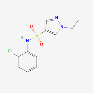 molecular formula C11H12ClN3O2S B5414150 N-(2-chlorophenyl)-1-ethyl-1H-pyrazole-4-sulfonamide 