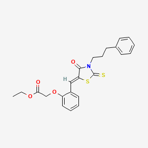 molecular formula C23H23NO4S2 B5414166 ethyl (2-{[4-oxo-3-(3-phenylpropyl)-2-thioxo-1,3-thiazolidin-5-ylidene]methyl}phenoxy)acetate 