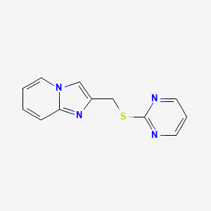 molecular formula C12H10N4S B5414178 2-[(2-PYRIMIDINYLSULFANYL)METHYL]IMIDAZO[1,2-A]PYRIDINE 