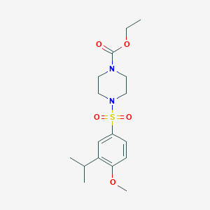 molecular formula C17H26N2O5S B5414187 ethyl 4-[(3-isopropyl-4-methoxyphenyl)sulfonyl]-1-piperazinecarboxylate 
