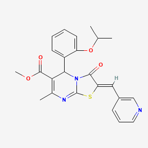 molecular formula C24H23N3O4S B5414333 methyl (2Z)-7-methyl-3-oxo-5-(2-propan-2-yloxyphenyl)-2-(pyridin-3-ylmethylidene)-5H-[1,3]thiazolo[3,2-a]pyrimidine-6-carboxylate 