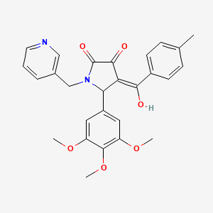 molecular formula C27H26N2O6 B5414366 3-hydroxy-4-(4-methylbenzoyl)-1-(3-pyridinylmethyl)-5-(3,4,5-trimethoxyphenyl)-1,5-dihydro-2H-pyrrol-2-one 