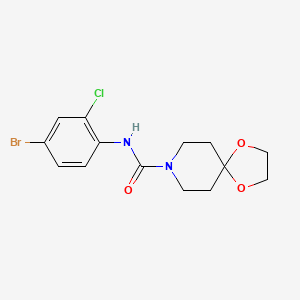 molecular formula C14H16BrClN2O3 B5414422 N-(4-bromo-2-chlorophenyl)-1,4-dioxa-8-azaspiro[4.5]decane-8-carboxamide 