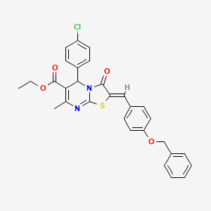 molecular formula C30H25ClN2O4S B5414569 ethyl 2-[4-(benzyloxy)benzylidene]-5-(4-chlorophenyl)-7-methyl-3-oxo-2,3-dihydro-5H-[1,3]thiazolo[3,2-a]pyrimidine-6-carboxylate 