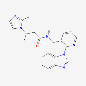 molecular formula C21H22N6O B5414715 N-{[2-(1H-benzimidazol-1-yl)pyridin-3-yl]methyl}-3-(2-methyl-1H-imidazol-1-yl)butanamide 