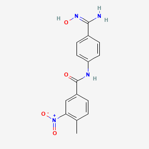 molecular formula C15H14N4O4 B5414782 N-[4-[(E)-N'-hydroxycarbamimidoyl]phenyl]-4-methyl-3-nitrobenzamide 
