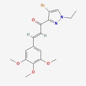 molecular formula C17H19BrN2O4 B5414783 (E)-1-(4-BROMO-1-ETHYL-1H-PYRAZOL-3-YL)-3-(3,4,5-TRIMETHOXYPHENYL)-2-PROPEN-1-ONE 