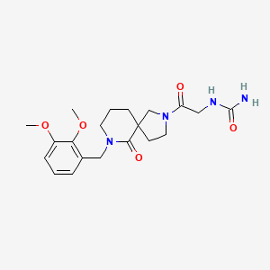molecular formula C20H28N4O5 B5414860 N-{2-[7-(2,3-dimethoxybenzyl)-6-oxo-2,7-diazaspiro[4.5]dec-2-yl]-2-oxoethyl}urea 