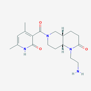 molecular formula C18H26N4O3 B5414869 rel-(4aS,8aR)-1-(2-aminoethyl)-6-[(4,6-dimethyl-2-oxo-1,2-dihydro-3-pyridinyl)carbonyl]octahydro-1,6-naphthyridin-2(1H)-one hydrochloride 