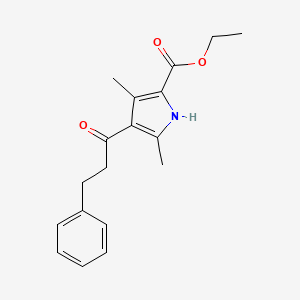 molecular formula C18H21NO3 B5414937 ethyl 3,5-dimethyl-4-(3-phenylpropanoyl)-1H-pyrrole-2-carboxylate CAS No. 311766-23-1