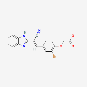 molecular formula C19H14BrN3O3 B5414978 methyl {4-[(E)-2-(1H-benzimidazol-2-yl)-2-cyanoethenyl]-2-bromophenoxy}acetate 