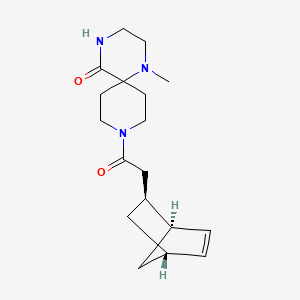 molecular formula C18H27N3O2 B5415021 9-[(1S*,2S*,4S*)-bicyclo[2.2.1]hept-5-en-2-ylacetyl]-1-methyl-1,4,9-triazaspiro[5.5]undecan-5-one 