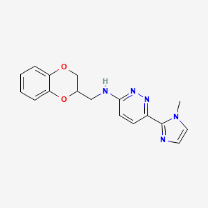 molecular formula C17H17N5O2 B5415036 N-(2,3-dihydro-1,4-benzodioxin-2-ylmethyl)-6-(1-methyl-1H-imidazol-2-yl)pyridazin-3-amine 