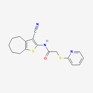 molecular formula C17H17N3OS2 B5415123 N-{3-CYANO-4H5H6H7H8H-CYCLOHEPTA[B]THIOPHEN-2-YL}-2-(PYRIDIN-2-YLSULFANYL)ACETAMIDE 