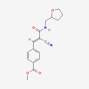 molecular formula C17H18N2O4 B5415132 methyl 4-{2-cyano-3-oxo-3-[(tetrahydro-2-furanylmethyl)amino]-1-propen-1-yl}benzoate 