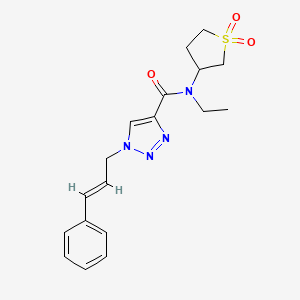 molecular formula C18H22N4O3S B5415158 N-(1,1-dioxidotetrahydro-3-thienyl)-N-ethyl-1-[(2E)-3-phenyl-2-propen-1-yl]-1H-1,2,3-triazole-4-carboxamide 