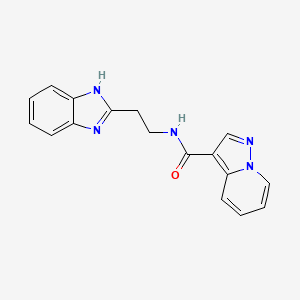 molecular formula C17H15N5O B5415195 N-[2-(1H-benzimidazol-2-yl)ethyl]pyrazolo[1,5-a]pyridine-3-carboxamide 