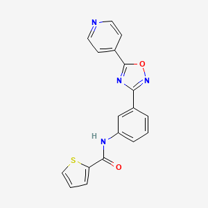 molecular formula C18H12N4O2S B5415233 N-[3-(5-pyridin-4-yl-1,2,4-oxadiazol-3-yl)phenyl]thiophene-2-carboxamide 