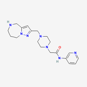 molecular formula C19H27N7O B5415241 N-pyridin-3-yl-2-[4-(5,6,7,8-tetrahydro-4H-pyrazolo[1,5-a][1,4]diazepin-2-ylmethyl)piperazin-1-yl]acetamide 