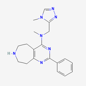 molecular formula C19H23N7 B5415275 N-methyl-N-[(4-methyl-4H-1,2,4-triazol-3-yl)methyl]-2-phenyl-6,7,8,9-tetrahydro-5H-pyrimido[4,5-d]azepin-4-amine 