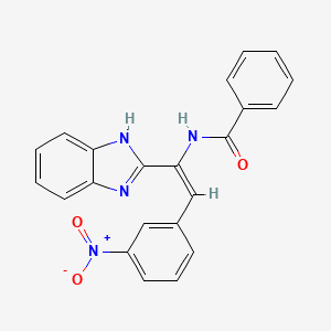 molecular formula C22H16N4O3 B5415364 N-[(E)-1-(1H-benzimidazol-2-yl)-2-(3-nitrophenyl)ethenyl]benzamide 