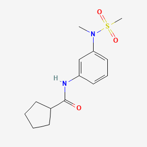 molecular formula C14H20N2O3S B5415453 N-{3-[methyl(methylsulfonyl)amino]phenyl}cyclopentanecarboxamide 