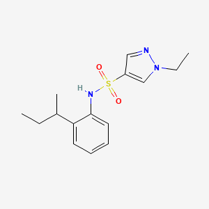 molecular formula C15H21N3O2S B5415480 N-[2-(butan-2-yl)phenyl]-1-ethyl-1H-pyrazole-4-sulfonamide 