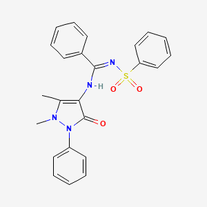 molecular formula C24H22N4O3S B5415665 N-(1,5-dimethyl-3-oxo-2-phenyl-2,3-dihydro-1H-pyrazol-4-yl)-N'-(phenylsulfonyl)benzenecarboximidamide 