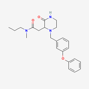 molecular formula C23H29N3O3 B5415691 N-methyl-2-[3-oxo-1-(3-phenoxybenzyl)-2-piperazinyl]-N-propylacetamide 