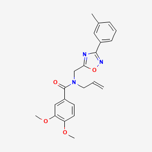 molecular formula C22H23N3O4 B5415789 N-allyl-3,4-dimethoxy-N-{[3-(3-methylphenyl)-1,2,4-oxadiazol-5-yl]methyl}benzamide 