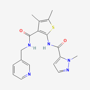 molecular formula C18H19N5O2S B5415902 N-{4,5-DIMETHYL-3-[(3-PYRIDINYLMETHYL)CARBAMOYL]-2-THIENYL}-1-METHYL-1H-PYRAZOLE-5-CARBOXAMIDE 