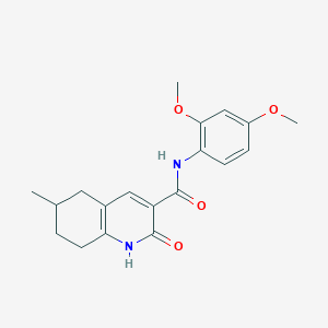 molecular formula C19H22N2O4 B5415979 N-(2,4-dimethoxyphenyl)-6-methyl-2-oxo-5,6,7,8-tetrahydro-1H-quinoline-3-carboxamide 