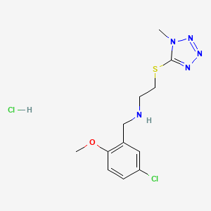 molecular formula C12H17Cl2N5OS B5416230 N-[(5-chloro-2-methoxyphenyl)methyl]-2-(1-methyltetrazol-5-yl)sulfanylethanamine;hydrochloride 