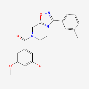 molecular formula C21H23N3O4 B5416236 N-ethyl-3,5-dimethoxy-N-{[3-(3-methylphenyl)-1,2,4-oxadiazol-5-yl]methyl}benzamide 