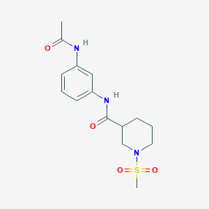 molecular formula C15H21N3O4S B5416247 N~3~-[3-(ACETYLAMINO)PHENYL]-1-(METHYLSULFONYL)-3-PIPERIDINECARBOXAMIDE 