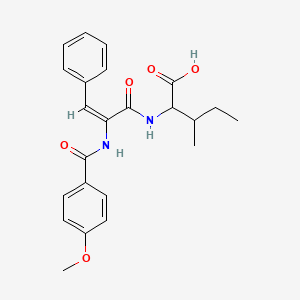 molecular formula C23H26N2O5 B5416417 N-{2-[(4-methoxybenzoyl)amino]-3-phenylacryloyl}isoleucine 