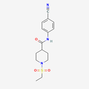 molecular formula C15H19N3O3S B5416427 N-(4-cyanophenyl)-1-(ethylsulfonyl)-4-piperidinecarboxamide 