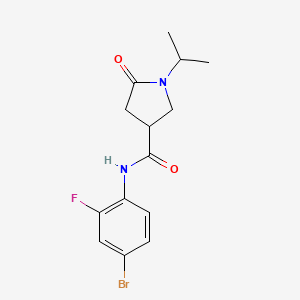 molecular formula C14H16BrFN2O2 B5416436 N-(4-bromo-2-fluorophenyl)-5-oxo-1-(propan-2-yl)pyrrolidine-3-carboxamide 