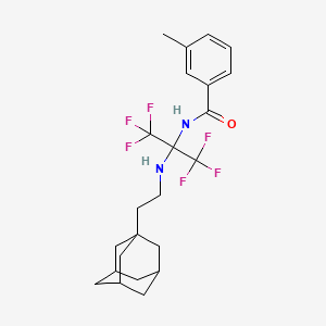 molecular formula C23H28F6N2O B5416468 N-(2-{[2-(ADAMANTAN-1-YL)ETHYL]AMINO}-1,1,1,3,3,3-HEXAFLUOROPROPAN-2-YL)-3-METHYLBENZAMIDE 